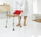 SAPHO - RIDDER - Fürdőszobai szék - Állítható magasságú - Vízálló bambusz ülőkével, alumínium lábakkal (A00502081)