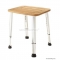 SAPHO - Fürdőszobai szék - Állítható magasságú - Vízálló bambusz ülőkével, alumínium lábakkal (AE865)