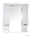 VIVA STYLE - SZQUARE - Tükrös fürdőszobai szekrény LED világítással, 2 oldalszekrénnyel, 100x90cm - Fehér (KIFUTÓ)