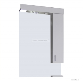 VIVA STYLE - Tükrös fürdőszobai szekrény LED világítással, jobbos oldalszekrénnyel, 55x90cm - Fehér (1E550)