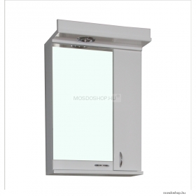 VIVA STYLE - DJANI - Tükrös fürdőszobai szekrény LED világítással, jobbos oldalszekrénnyel, 46x69cm - Fehér