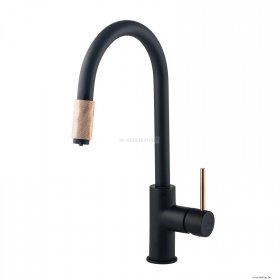 DEANTE - ASTER - Álló mosogató csaptelep, vízszűrő csatlakozóval - Fekete, réz színű