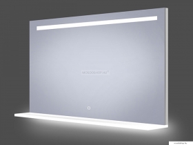 AREZZO DESIGN - CONTRAST - Fürdőszobai okos fali tükör LED világítással, polccal, Bluetooth hangszórókkal, 100x80cm