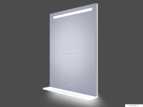 AREZZO DESIGN - CONTRAST - Fürdőszobai okos fali tükör LED világítással, polccal, Bluetooth hangszórókkal, 60x80cm