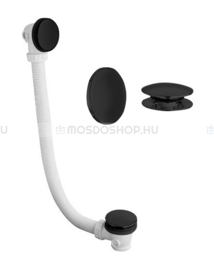 SAPHO - SILFRA MODEL A6 - Kád le-túlfolyó Click-Clack leeresztővel, 90cm - Matt fekete