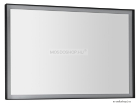 SAPHO - SORT - Fürdőszobai fali tükör LED világítással, 100x70cm - Fekete alumínium kerettel