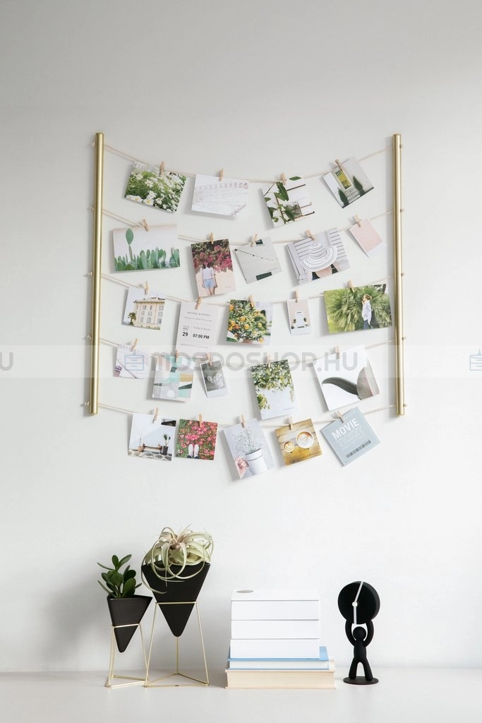 Umbra Hangit Espositore Da Parete Per Foto 66x76 Cm – Con 5 Fili E Mini Clip, Montaggio Verticale/Orizzontale, Bianco