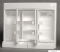 AQUALINE - SAPHIR - Fürdőszobai tükrös szekrény világítással, konnektorral - 60x51 cm - Nyílóajtós, fiókos - Fehér műanyag