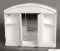 AQUALINE - SALVA - Fürdőszobai tükrös szekrény világítással, konnektorral - 59x50 cm - Nyílóajtós - Fehér műanyag