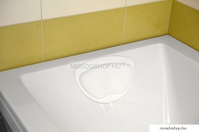 AQUALINE - TECNO - Fejtámla fürdőkádba tapadókorongokkal, 30x20 cm - Fehér gumi