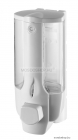 AQUALINE - Folyékony szappan adagoló - Falra szerelhető, közületi, 350ml, nyomógombos - Fehér műanyag (72027)