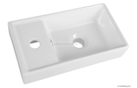AQUALINE - Mosdókagyló, kis kézmosó mosdó - Kerámia 40x22cm - Pultra, bútorra ültethető (DD4022)