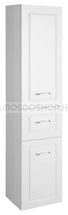 AQUALINE FAVOLO Fürdőszobai szennyestartós állószekrény 40x184cm - Matt fehér - MDF - Álló fürdőszoba szennyestartós szekrény