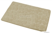 AQUALINE - Fürdőszoba szőnyeg, kádkilépő csúszásgátlóval, 50x80cm - Bézs mikroszálas (KA1142)