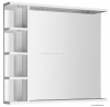 AQUALINE - KORIN - Fürdőszobai fali tükör LED világítással (felül) - 4 db fehér polccal - 80x70cm (KO350)