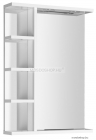 AQUALINE - KORIN - Fürdőszobai fali tükör LED világítással (felül) - 4 db fehér polccal - 52x70cm (KO355)