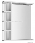 AQUALINE - KORIN - Fürdőszobai fali tükör LED világítással (felül) - 4 db fehér polccal - 60x70cm (KO370)