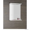 AQUALINE - KORIN - Fürdőszobai fali tükör LED világítással (felül), fehér polccal, 52x70cm (KO395)