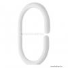 AQUALINE - Zuhanyfüggöny tartó karika szett, 12db - Fehér műanyag (23036)