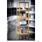 AQUALINE - BAMBUS Polcos szekrény, állvány, fürdőszoba bútor - 5 szintes, 37x141cm, bambusz