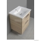 AQUALINE - VEGA - Mosdószekrény, fürdőszoba mosdó bútor 51,5x72,6cm - Fiókos - Sonoma tölgy - Kerámia mosdóval (ZUNO)-55 cm