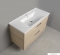 AQUALINE - VEGA - Mosdószekrény, fürdőszoba mosdó bútor 97x60cm - Fiókos - Sonoma tölgy - Kerámia mosdóval (ZUNO)-100 cm