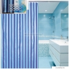 AQUALINE - PVC zuhanyfüggöny függönykarikával 180x180cm - Vinyl - Kék csíkos (ZV011)