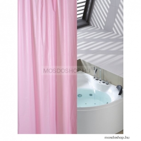 AQUALINE - PVC zuhanyfüggöny függönykarikával 180x200cm - Vinyl - Rózsaszín (ZV021)