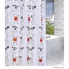 AQUALINE - PVC zuhanyfüggöny függönykarikával 180x180cm - Vinyl - Cica mintás (ZV023)