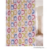AQUALINE - Textil zuhanyfüggöny függönykarikával, 180x180cm - Szövet - Színes karika mintás (ZV026)