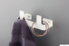 DEANTE - MOKKO - Fürdőszobai fogas dupla akasztóval - Falra szerelhető - Fehér acél