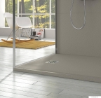 MARMY - DOLOMITE - Öntött márvány zuhanytálca, 90x160cm, perem nélküli, kőhatású - Matt cappucino
