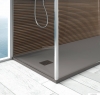 MARMY - DOLOMITE - Öntött márvány zuhanytálca, 90x140cm, perem nélküli, kőhatású - Matt szürke