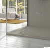MARMY - DOLOMITE - Öntött márvány zuhanytálca, 100x140cm, perem nélküli, kőhatású - Matt cappucino