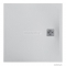 MARMY - DOLOMITE - Öntött márvány zuhanytálca, 100x100cm, perem nélküli, kőhatású - Matt fehér