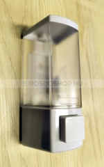 LAGOON Folyékony szappan adagoló, 450ml - Fali, közületi, nyomógombos - Fehér műanyag (WS-01)