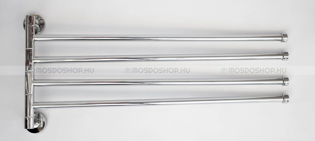 LAGOON Fali lengő törölközőtartó, 4 mozgatható karral, 46cm - Krómozott fém (M604)