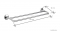 LAGOON - Fali dupla törölközőtartó 60x12cm - Krómozott fém (T2118)