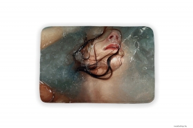 LAGOON - Memóriahabos fürdőszoba szőnyeg, kádkilépő 40x60cm - Fürdőző női arc mintás