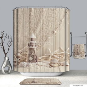 LAGOON - Textil zuhanyfüggöny függönykarikával 180x200cm - Világítótorony