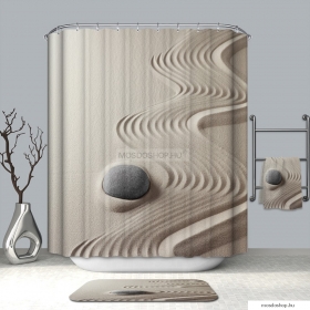 LAGOON - Textil zuhanyfüggöny függönykarikával 180x200cm - Kavics a sivatagban