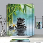 LAGOON - Textil zuhanyfüggöny függönykarikával 180x200cm - Feng shui bambusszal