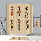 LAGOON - Textil zuhanyfüggöny függönykarikával 180x200cm - Afrikai tánc