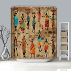 LAGOON - Textil zuhanyfüggöny függönykarikával 180x200cm - Afrikai emberek