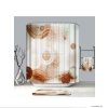 LAGOON - Textil zuhanyfüggöny függönykarikával 180x200cm - Narancssárga gömb mintás