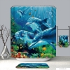 LAGOON - Textil zuhanyfüggöny függönykarikával 180x200cm - Delfinek