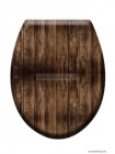 LAGOON - MDF WC ülőke, tető rozsdamentes zsanérokkal - Sötétbarna fa mintás