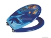 LAGOON - MDF WC ülőke, tető rozsdamentes zsanérokkal - 3D-s delfin mintás