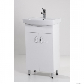HB BÚTOR - LIGHT 50 - Mosdószekrény, fürdőszoba mosdó bútor, 50x80cm, 2 nyílóajtóval, kerámia mosdóval