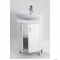 HB BÚTOR - LIGHT 55 - Mosdószekrény, fürdőszoba mosdó bútor 55x85cm, fehér, 2 nyílóajtóval, kerámia mosdóval